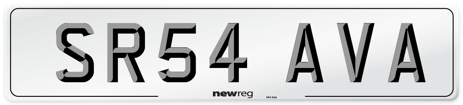 SR54 AVA Number Plate from New Reg